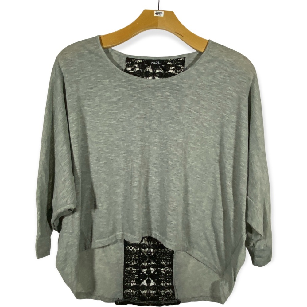 Rue21 Slouchy fit LS Tee with Lace Back Detail